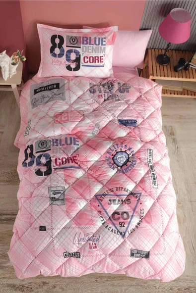 Clasy Ranforce Genç Uyku Seti Tek Kişilik Denim V1 Pembe