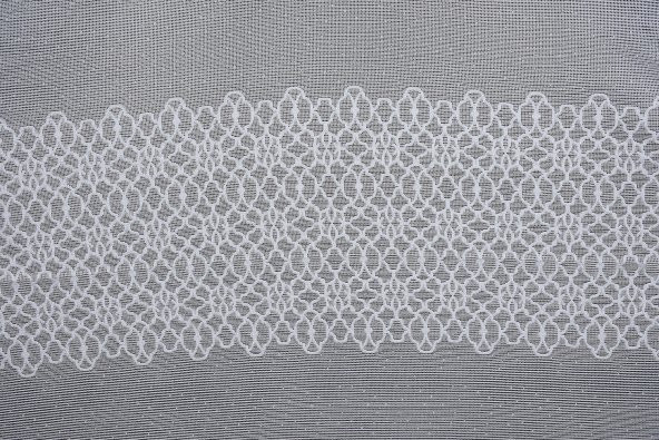 KDK 1420 DESEN KIRIK BEYAZ RENK TEK KANAT Hazır Dikilmiş Pileli Fon Perde 300*260 Cm - Resim 4