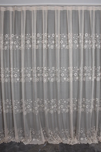 KDK 1560 DESEN VİZON  RENK TEK KANAT Hazır dikilmiş Pileli Fon Perde 300*260 cm ürün görseli