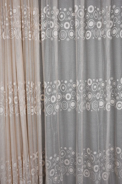 KDK 1560 DESEN VİZON  RENK TEK KANAT Hazır dikilmiş Pileli Fon Perde 300*260 cm - Resim 2