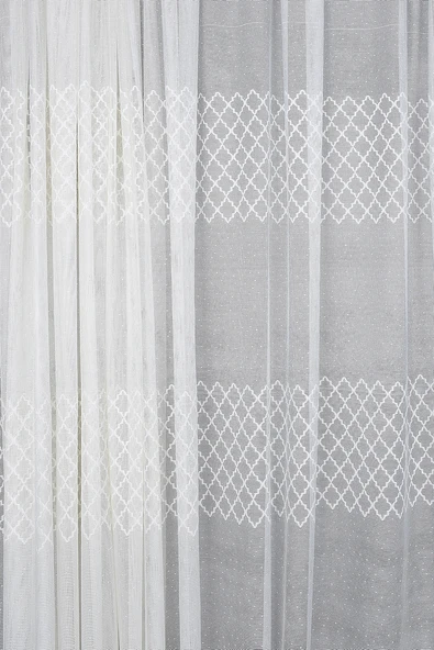 OSMANLI GÖBEKLİ MODEL KREM RENK TEK KANAT Hazır dikilmiş Pileli Fon Perde 300*260 cm - Resim 2