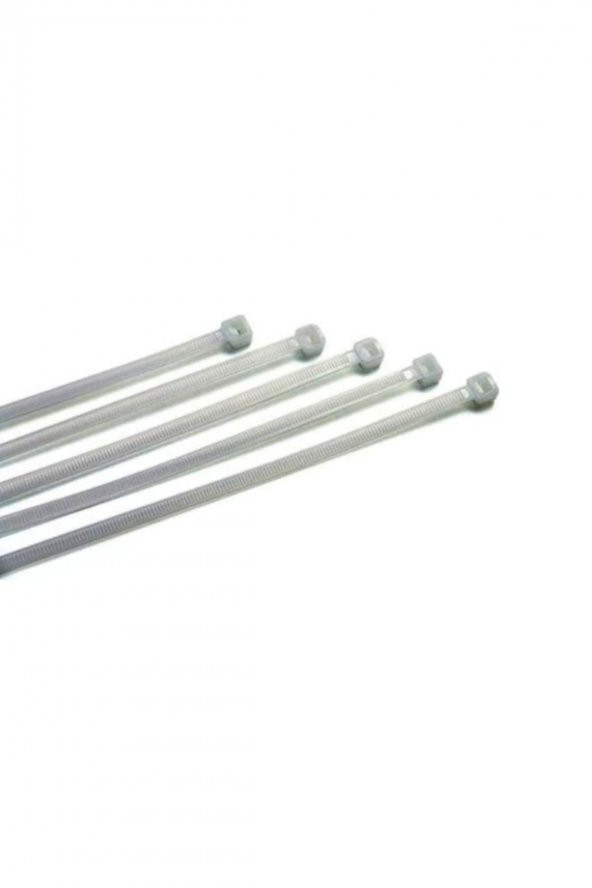 Beyaz Cırtlı Plastik Kelepçe Kablobağı 4,8x300 mm 10 Adet