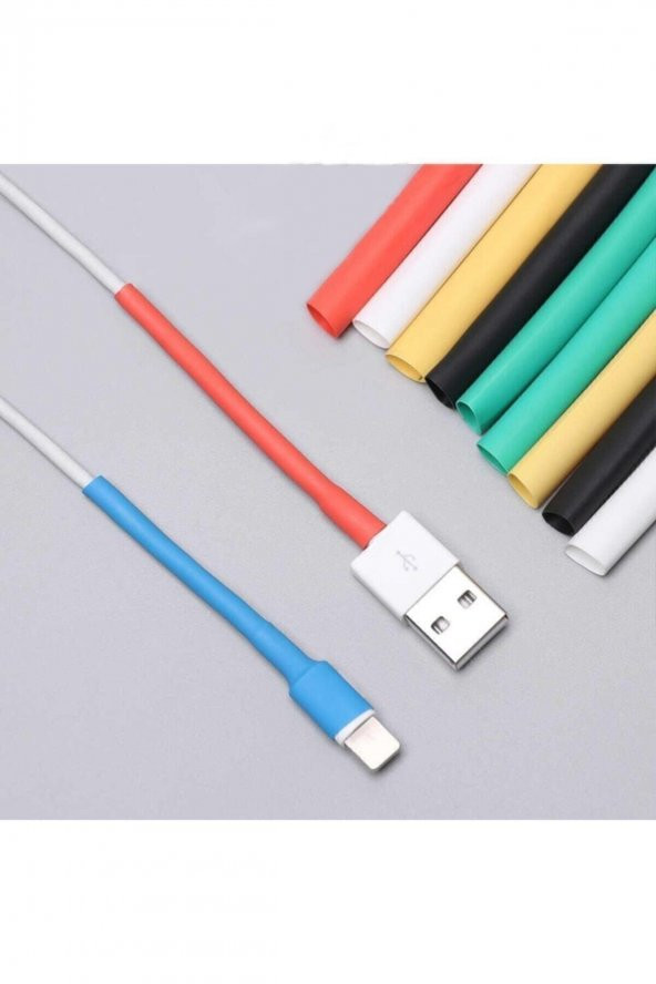 Apple Orjinal Iphone Uyumlu Lightning  Usb Şarj Kablosu Koruyucu Isıyla Daralan Makaron Kablo Kılıf - 3