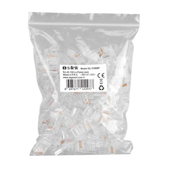 S-Link SL-COB8P RJ45 Konnektör 100 Lü Paket - 3