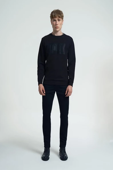 Loft 2034914 Siyah Loft Baskılı Bisiklet Yaka Erkek Sweat - 2