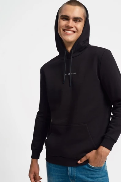 Loft 2034269 Siyah Kapüşonlu Erkek Sweat - 1