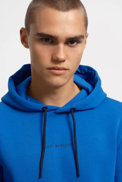 Loft 2034269 Mavi Kapüşonlu Erkek Sweat - 4