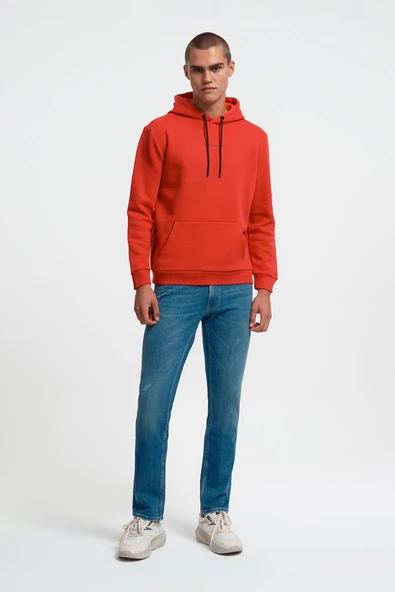 Loft 2034269 Kırmızı Kapüşonlu Erkek Sweat - 2