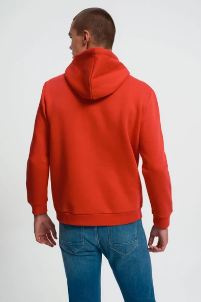 Loft 2034269 Kırmızı Kapüşonlu Erkek Sweat - 4