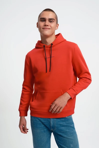 Loft 2034269 Kırmızı Kapüşonlu Erkek Sweat - 1