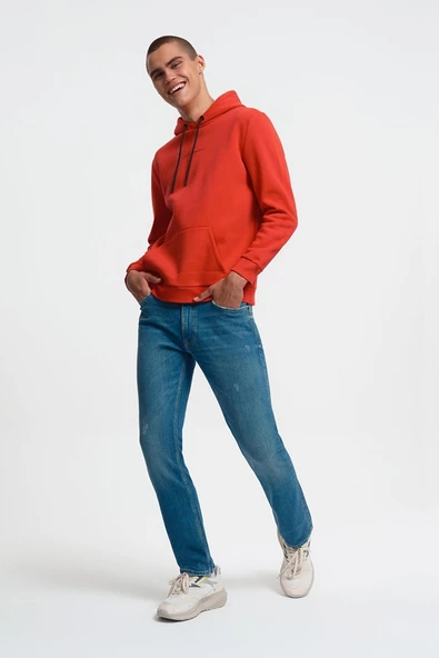 Loft 2034269 Kırmızı Kapüşonlu Erkek Sweat - 3