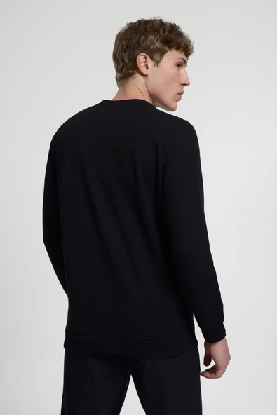 Loft 2034912 Siyah Kuru Kafa Baskılı Bisiklet Yaka Erkek Sweat - 3