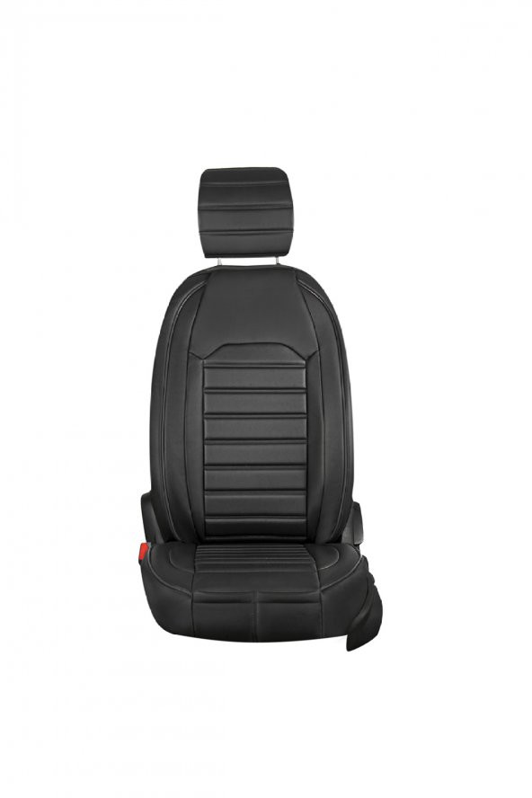 Fiat Tempra Uyumlu Lüks Deri Oto Koltuk Kılıfı Ön/Arka 5Li Set Original Siyah - 4