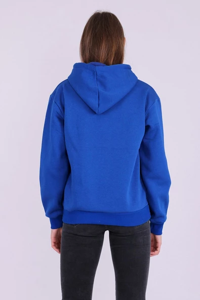 Mavi Basic Oversize Kadın Kapüşonlu Hoodie 3 iplik Sweatshirt - 3