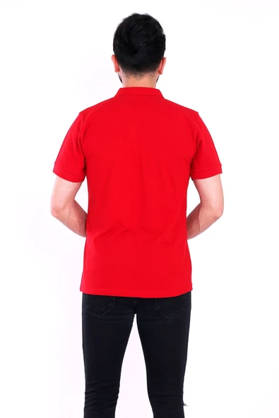 Kırmızı Basic Polo Yaka Erkek Tshirt - 7
