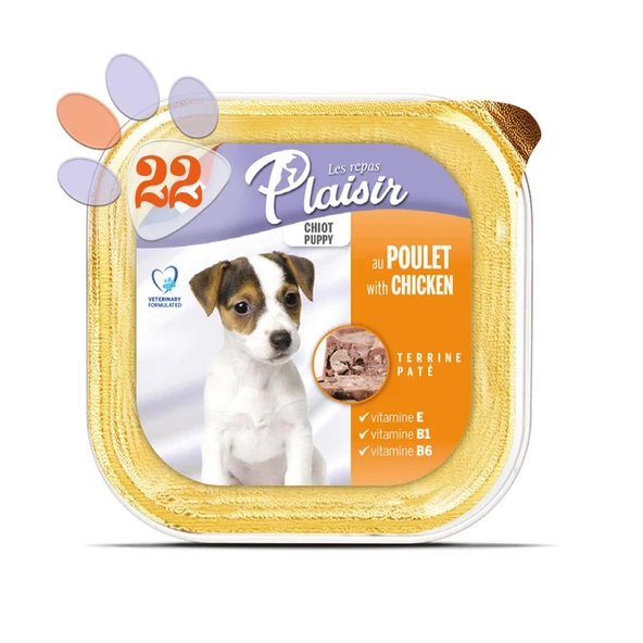 Plaisir Pate 150Gr Tavuk Etli Yavru 22Adet Yaş Köpek Maması - 2
