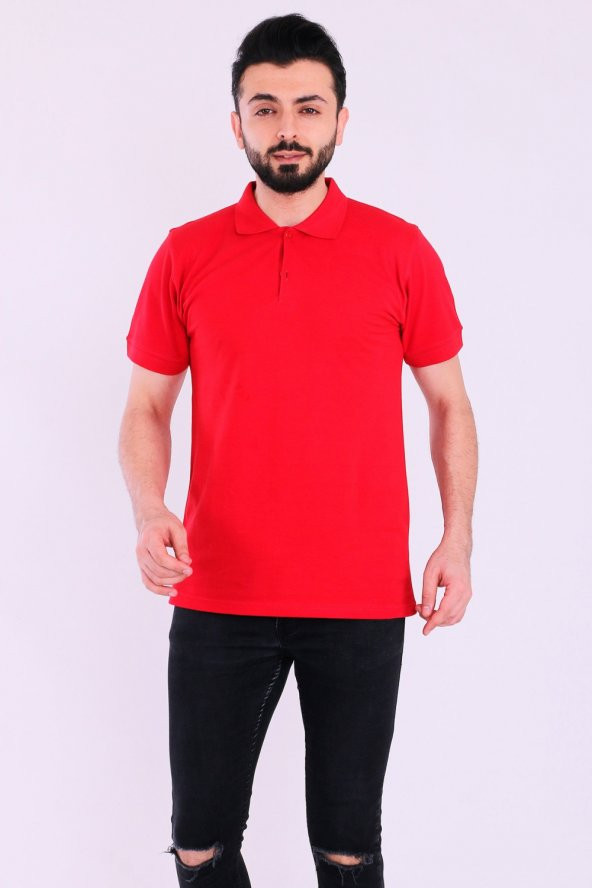 Kırmızı Basic Polo Yaka Erkek Tshirt