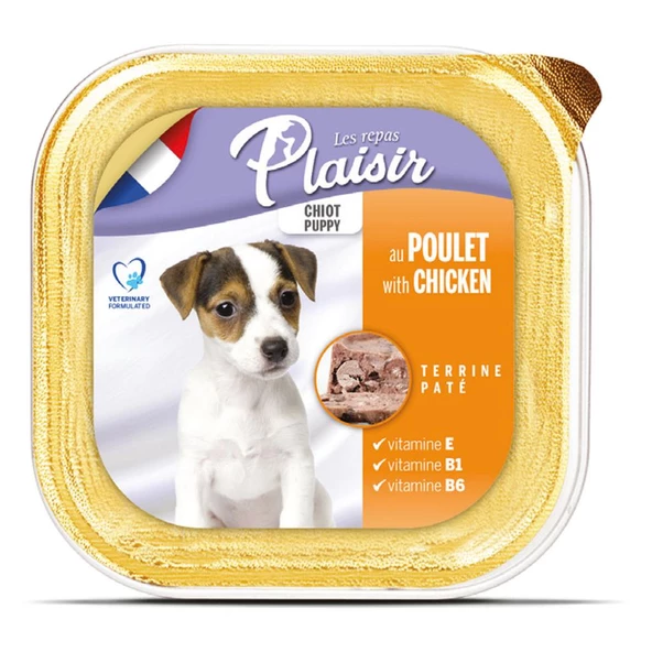 Plaisir Pate 150Gr Tavuk Etli Yavru 12Adet Yaş Köpek Maması