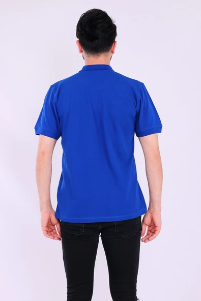 Saks Mavi Basic Polo Yaka Erkek Tshirt - 7