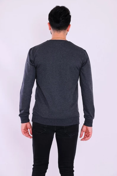 Antrasit Basic Erkek 2 iplik Sweatshirt - 6