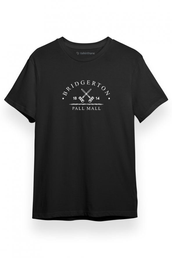 Bridgerton Pall Mall Logo Siyah Kısa kol Erkek Tshirt