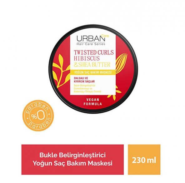 Urban Care Hibiscus & Shea Butter Kıvırcık Ve Dalgalı Saçlara Özel Yoğun Saç Bakım Maskesi 230 Ml