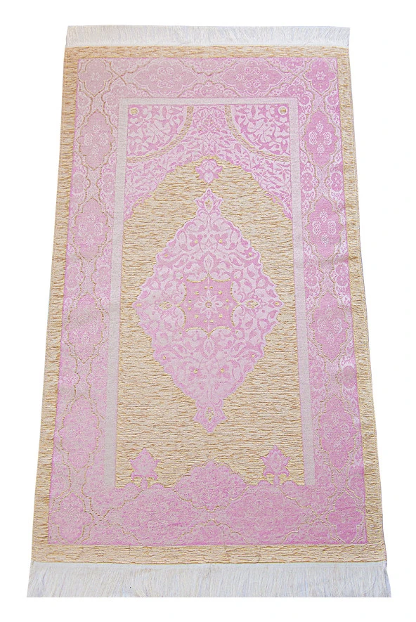 İngilizce Mealli Medine Hatlı Kuranı Kerim ve Seccade Seti Pembe - Resim 6