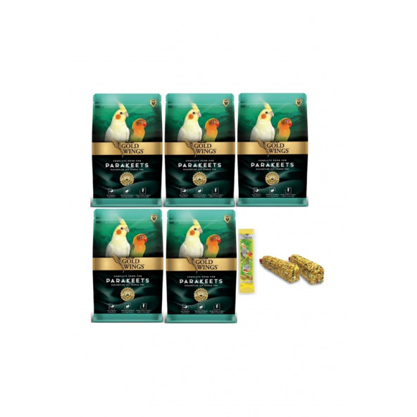 Gold Wings Premium Paraket Yemi 1 kg X5 Adet + (Kraker Hediyeli)