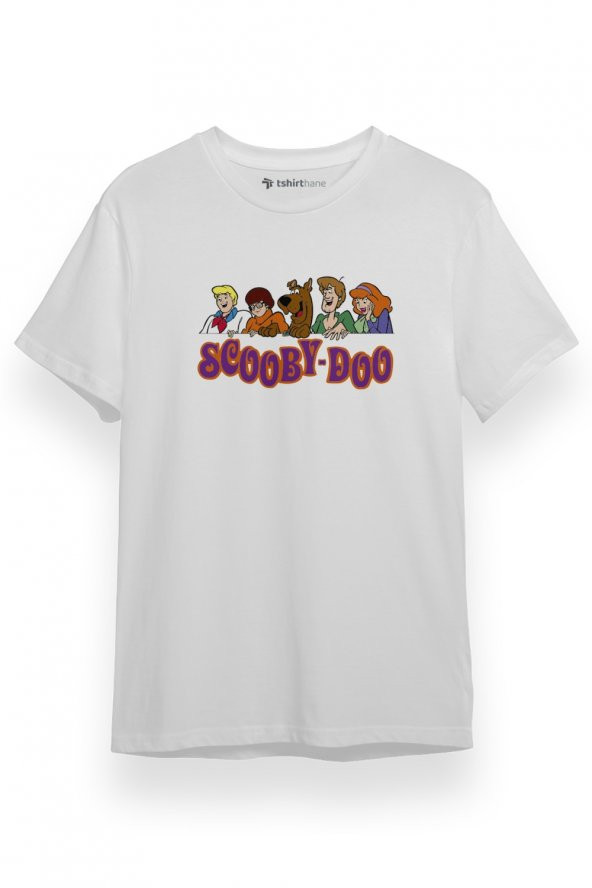 Scooby Doo Team Heads Logo Beyaz Kısa kol Erkek Tshirt