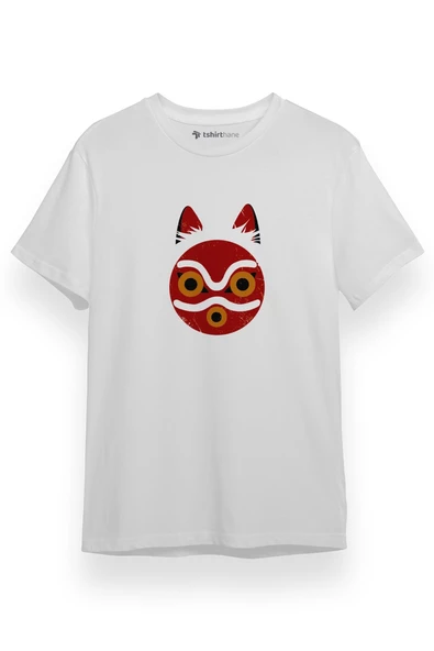 Princess Mononoke Mask Beyaz Kısa kol Erkek Tshirt