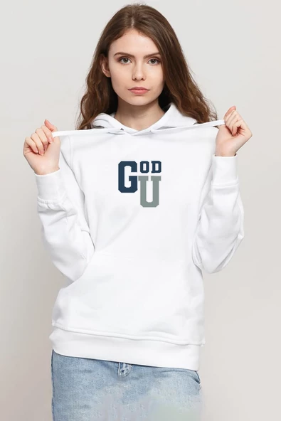 Gen V Godolkin University Abbreviation Beyaz Kadın 3ip Kapşonlu Sweatshirt