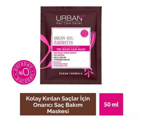 Urban Care Argan Yağı & Keratin Kolay Kırılan Saçlar Besleyici Saç Bakım Maskesi 50 Ml