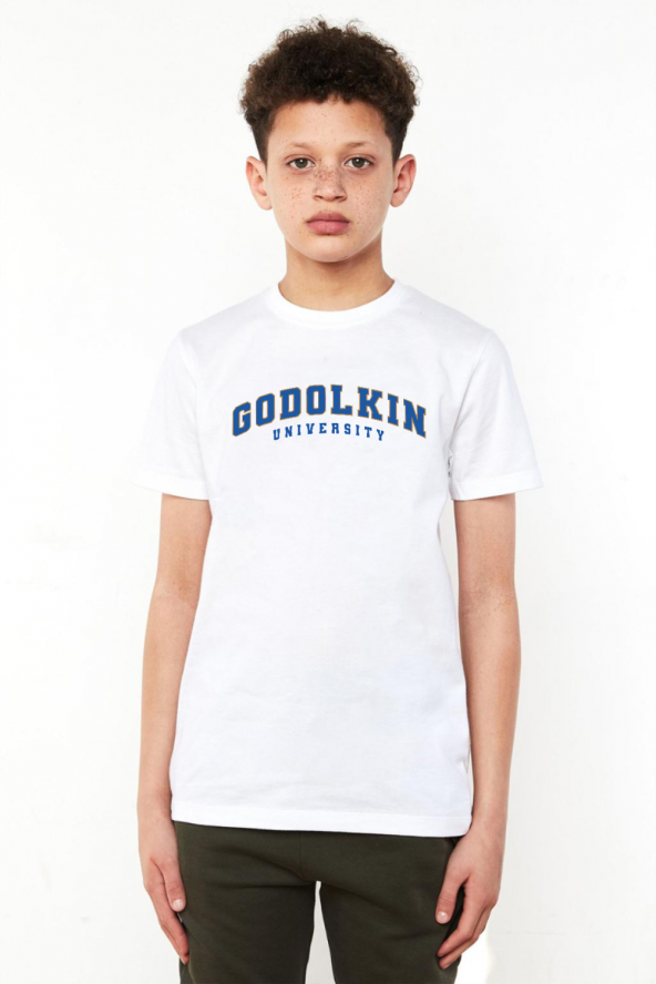 Gen V Godolkin University Letter Beyaz Çocuk Bisikletyaka Tshirt