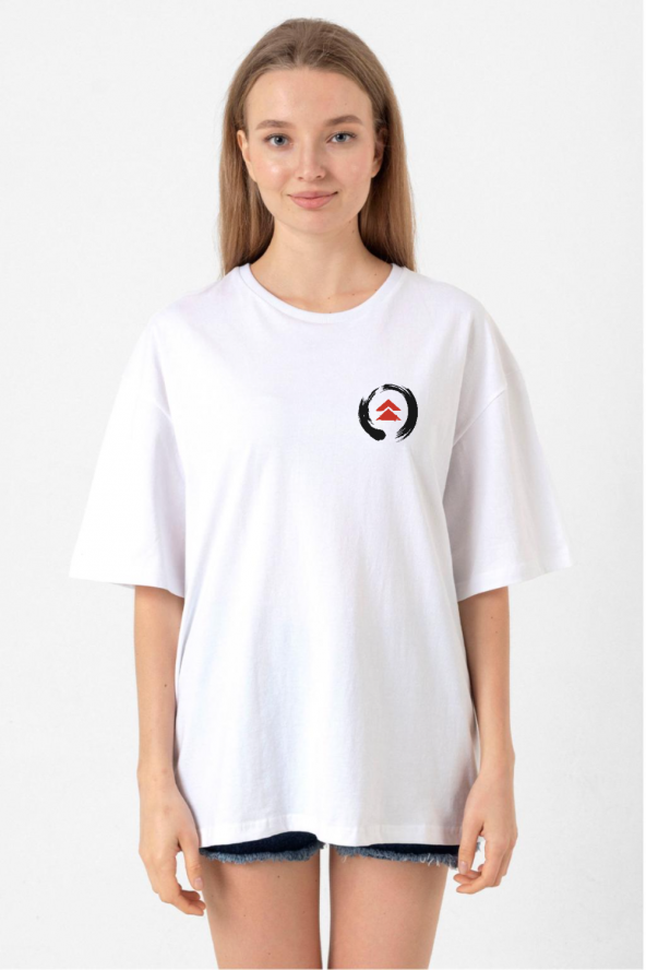Ghost Of Tsushima Logo Beyaz Kadın Oversize Tshirt