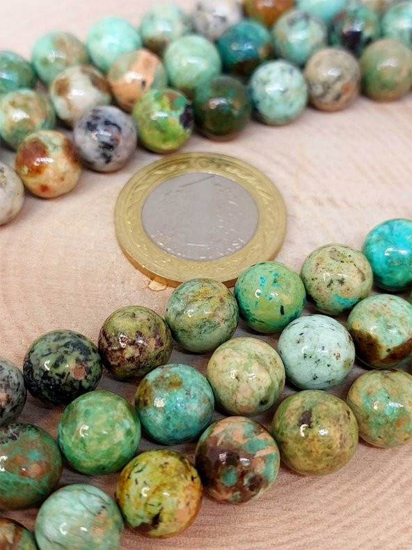 Turkuaz Taşı YARIM Dizi 8mm (Peru) (18cm uzunluğundadır) ürün görseli