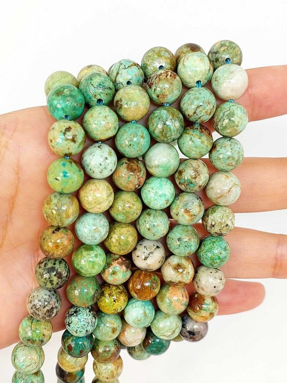 Turkuaz Taşı YARIM Dizi 8mm (Peru) (18cm uzunluğundadır) - Resim 3