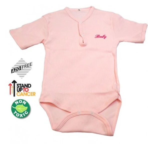 Sema Baby Yarım Kol Kaşkorse Badi (Body) - Pembe  18-24 Ay