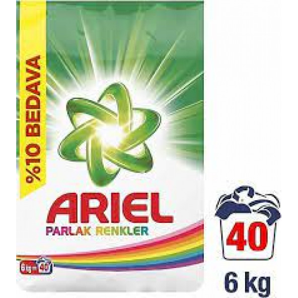 Ariel Aqua Pudra Dağ Esintisi Renkliler 6 kg Toz Deterjan