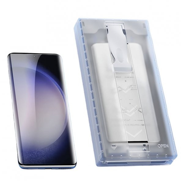 Samsung Galaxy S22 Ultra Uyumlu Kolay Uygulama Aparatlı Kavisli Tam Kaplayan Easy Esnek Ekran Koruyucu