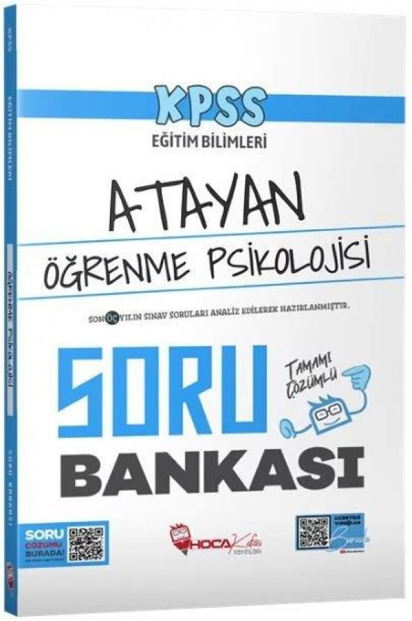 KPSS Eğitim Bilimleri Öğrenme Psikolojisi Atayan Soru Bankası Çözümlü Hoca Kafası Yayınları