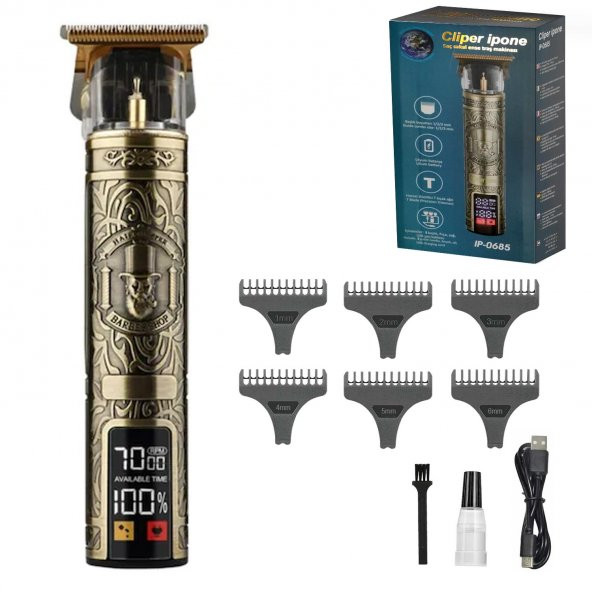 IPONE IP-0685 Saç Sakal Tıraş Makinesi Şarjlı Lcd Ekran Professional - 1