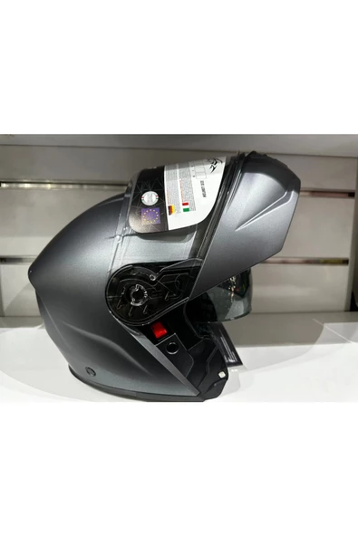 KASK SW-917 ÇENE AÇILIR GÜNEŞ GÖZLÜKLÜ MAT TİTANYUM - 2