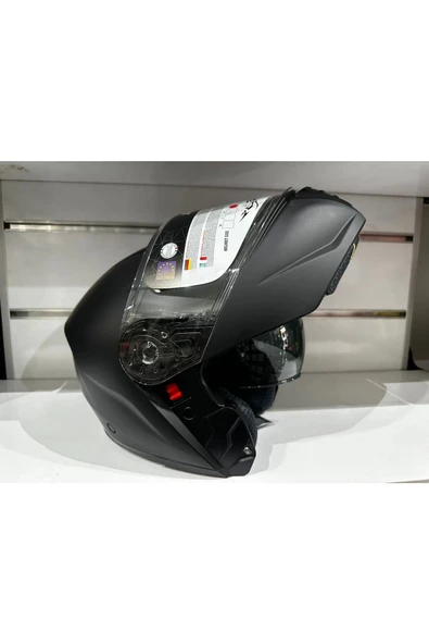 KASK SW-917 ÇENE AÇILIR GÜNEŞ GÖZLÜKLÜ MAT SİYAH - 2