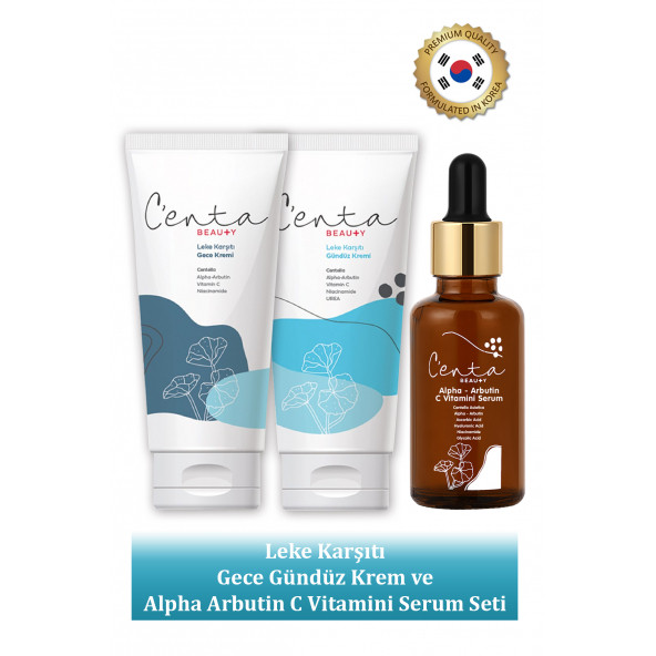 C'enta Beauty Leke Karşıtı Gece Gündüz Krem ve Alpha Arbutin C Vitamini Serum Seti