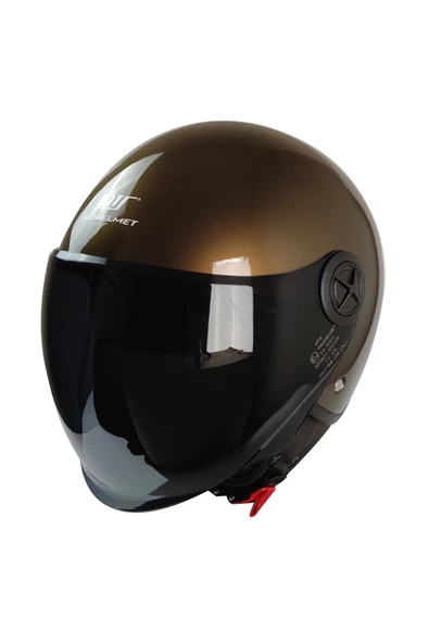 KASK MTS FX-101 PARLAK KAHVE ÇENESİZ