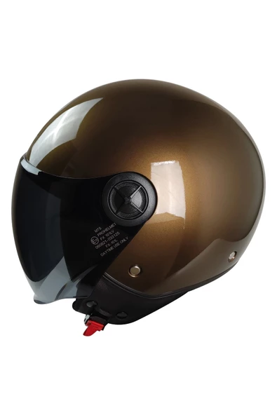 KASK MTS FX-101 PARLAK KAHVE ÇENESİZ - 2