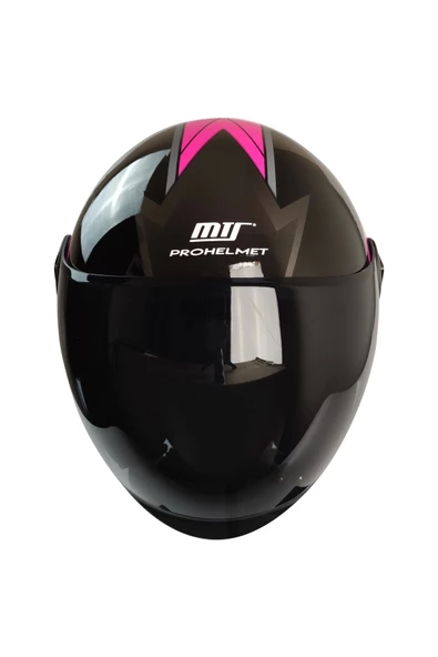 KASK MTS FX-101 PARLAK SİYAH/PEMBE ÇENESİZ - 4