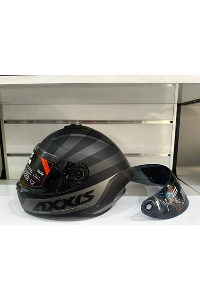 KASK AXXİS Uyumlu DRAKEN S PREMIER B5 MAT BLACK/GREY - Resim 3