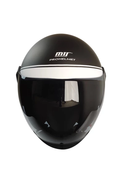 KASK MTS FX-101 MAT SİYAH/BEYAZ ÇENESİZ - 2