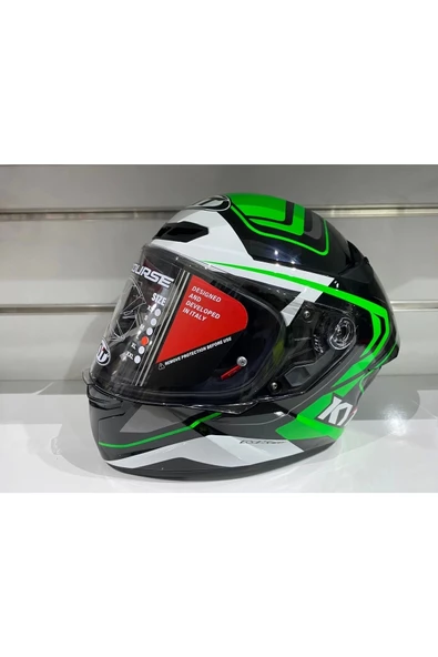 Kask Tt-course Overtech Siyah/yeşil Full Face